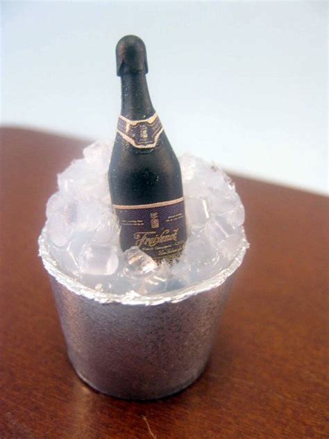 miniature champagne bottle wine ice bucket dollhouse miniature dollhouse food miniatures