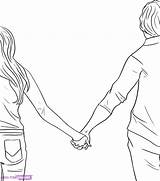 Boy Girl Holding Drawing Hands Coloring Easy People Pages Drawings Sketch Draw Couple Simple Cartoon Lovers Hand Pencil Getdrawings Cute sketch template