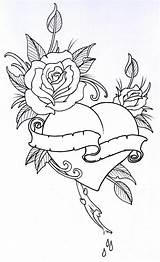 Tattoo Outline Rose Heart Roses Hearts Drawing Coloring Pages Deviantart Vikingtattoo Sketch Tattoos Adult Realistic Roseheart Printable Drawings Outlines Tatoo sketch template