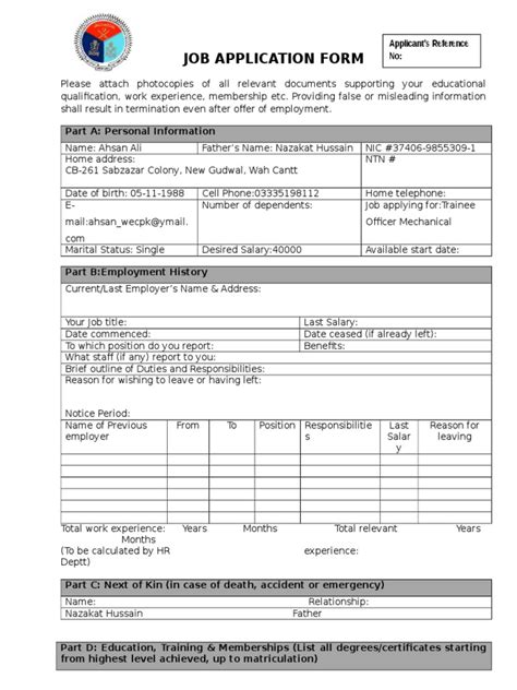job application form employment labour   day trial scribd