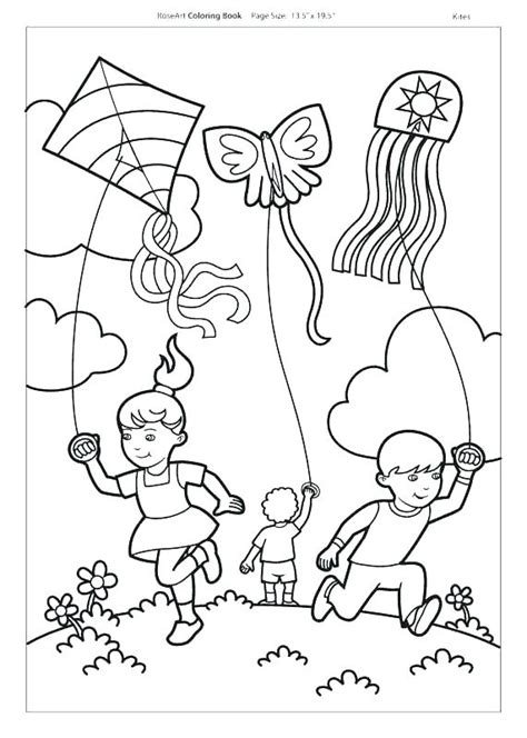 children flying kites coloring pages  getcoloringscom