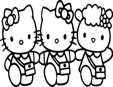 kitty  friends coloring page wecoloringpagecom