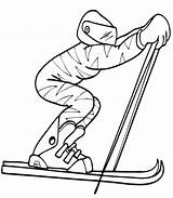 Coloring Pages Skiing Olympics Winter Skier State Flag Clipart Cliparts Printable Cross Country Alpine Kids Color Ski Library Squirrel Flying sketch template