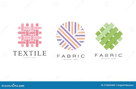 fabric logo design set textile business identity fashion designer