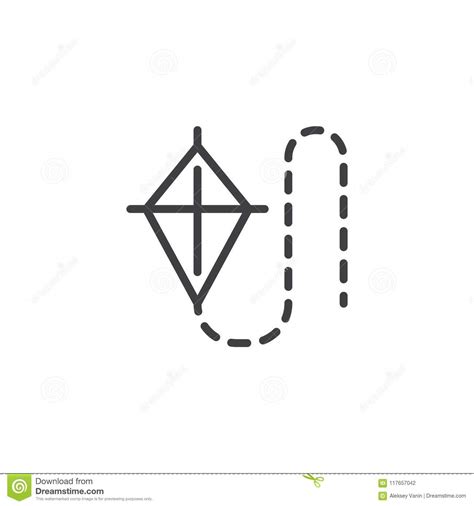 kite outline icon stock vector illustration  simple
