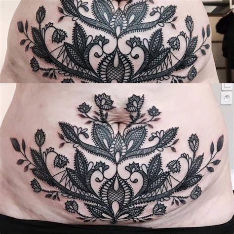 Lace Style Stomach Tattoo Stomach Tattoos Tattoos For Women