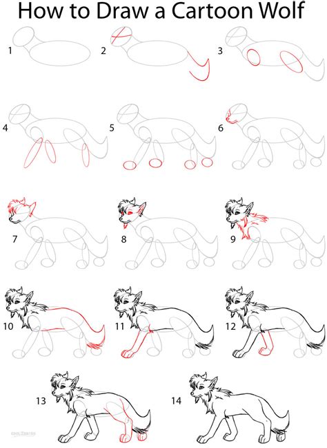 How To Draw A Cartoon Wolf Anime Step By Step Pictures