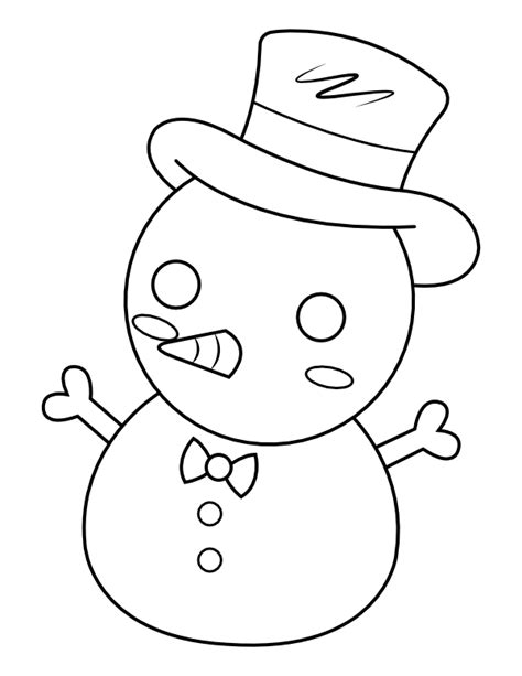 printable cute snowman coloring page