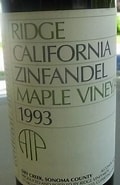 Image result for Ridge Zinfandel Maple. Size: 120 x 185. Source: www.cellartracker.com