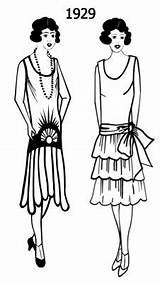 Fashion 1920s Flapper 1920 Flappers Dress 1930 Photographs Era Coloring 20s Pages Roaring Real Dresses People Htm Fashions Sketches Sketch sketch template