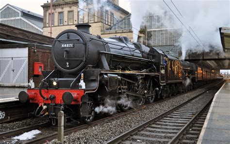 steam locomotive 44871 hd wallpaper background image