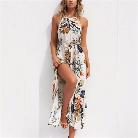 Buy Boho Style Long Dress Women Sexy Halter Beach