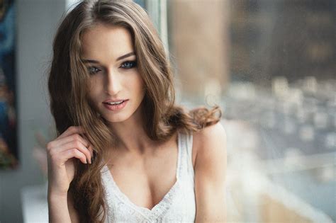 women model brunette blue eyes face hd wallpapers