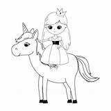 Princess Coloring Unicorn Pages Fairy She Cutest Rapunzel sketch template