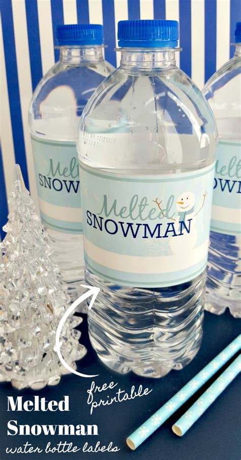 printable melted snowman water bottle labels artofit