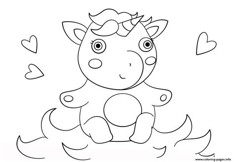 cute baby unicorn coloring page printable