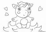 Unicorn Coloring Baby Cute Pages Printable Print sketch template