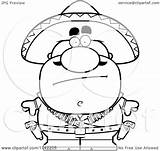 Calm Clipart Bandit Cartoon Outlined Coloring Vector Cory Thoman Hispanic Depressed Royalty Clipartof sketch template