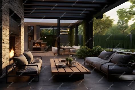 premium ai image indooroutdoor living   contemporary setting