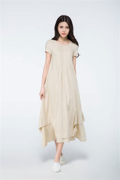 plus size linen dress linen maxi dress with asymmetrical hem etsy