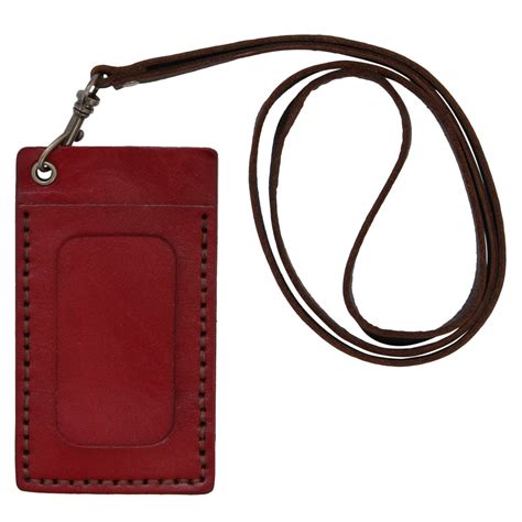 genuine leather badge holder id case identification holder