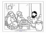 Jesus Emmaus Coloring Road Stranger Slideshare Meals Upcoming Illustration Son Faith sketch template