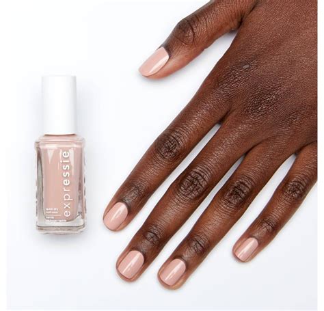 essie expressie quick dry nail polish crop top and roll pink beige 0 33