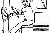 Bus Driver Coloring Pages School Woman sketch template