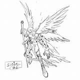 Digimon Angemon Digitize Wikimon sketch template