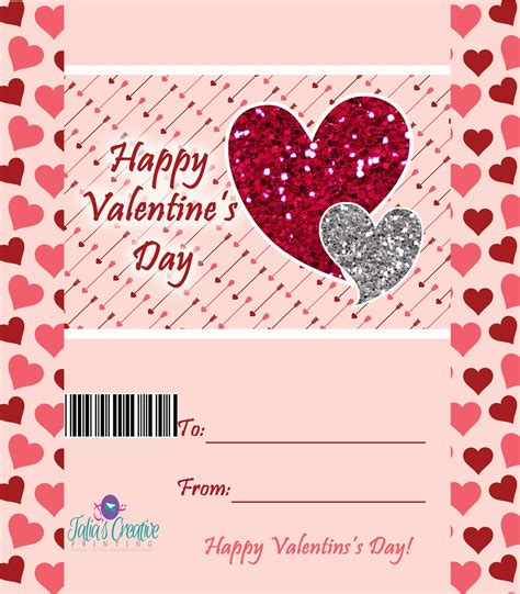 printable valentines day chocolate bar wrappers  printable