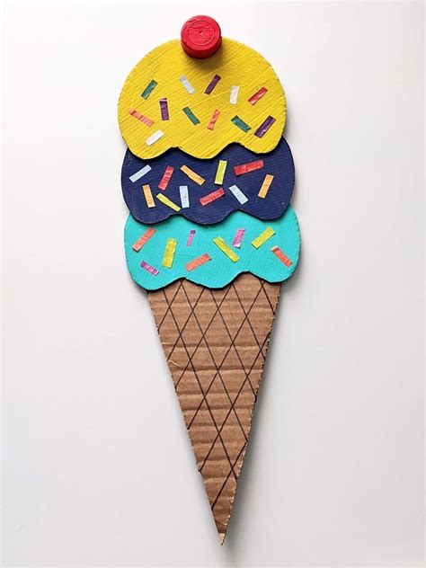 colorful cardboard ice cream cone craft  kids crafting  fun life