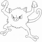 Pokemon Mankey Coloring Golduck Pages Drawings Template sketch template