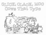 Clack Moo Click Coloring Cows Type Pages Sheet Template Library Clip sketch template