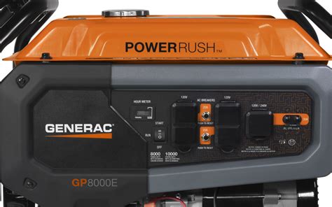 Generac Gp8000e 8 000 Watt Portable Generator Electric Start 15 Hour