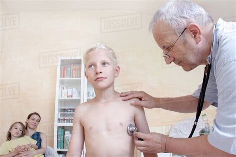 boy  examining  doctor  stethoscope stock photo dissolve