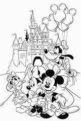Coloring Disney Disneyland Pages Mickey Mouse Printable Castle Walt Rides Cartoon Kingdom Magic Kids Birthday Minnie Adults Sheets Color 1st sketch template