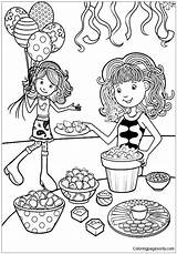 Party Birthday Girls Groovy Coloring Pages Color Preparation Online sketch template