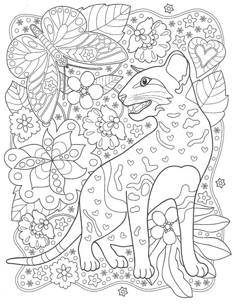 cat  butterfly coloring pages
