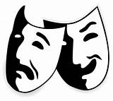 Masks Transparent Theater Comedy Clipart Mask Tragedy sketch template