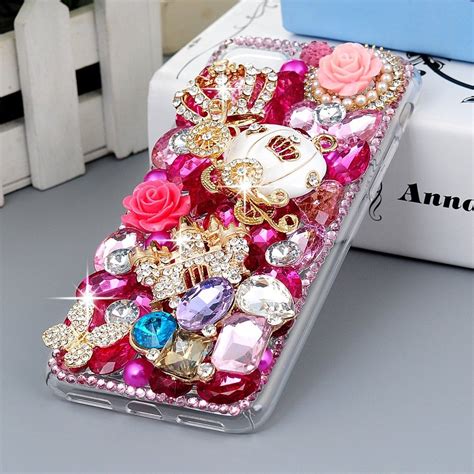 Pink Encrusted Bling 3d New Cell Phone Case Holder Accessories For