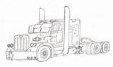 Peterbilt Coloring Pages Pencil Template Sketch sketch template