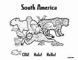 South America Coloring Pages Animal Choose Board sketch template
