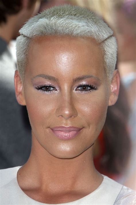 Amber Rose Straight Silver Buzz Cut Hairstyle Steal Her Style