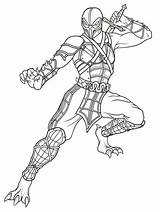 Kombat Mortal Coloring Pages Scorpion sketch template
