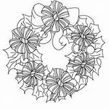 Christmas Coloring Pages Garland Holly Wreath Ribbons Getcolorings Color Getdrawings Hellokids sketch template