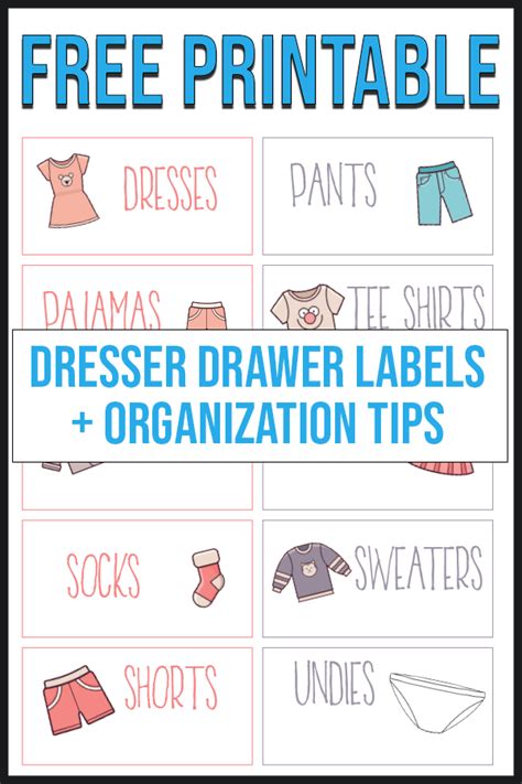 printable clothing drawer labels