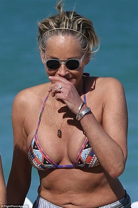 sharon stone looks incredible in miami as she kisses angelo boffa daily mail online