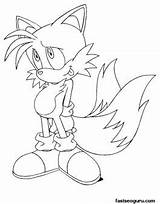 Tails Coloring Sonic Hedgehog Sheets Printable Print Cartoon sketch template