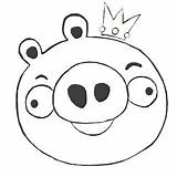 Pig Angry Coloring King Pages Birds sketch template