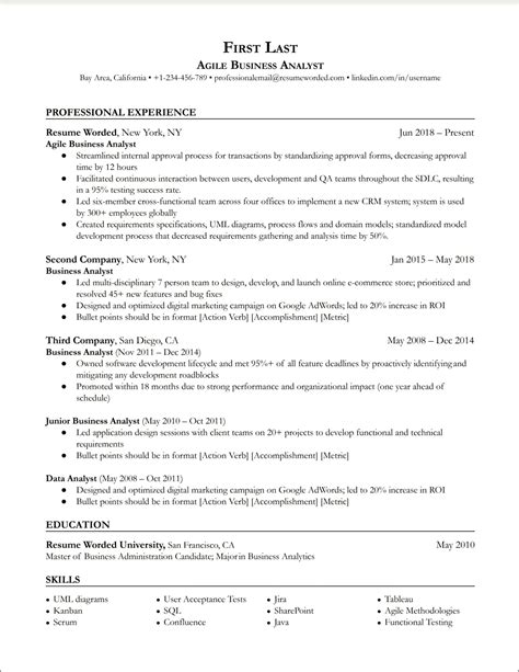 entry level business analyst resume  resume  gallery
